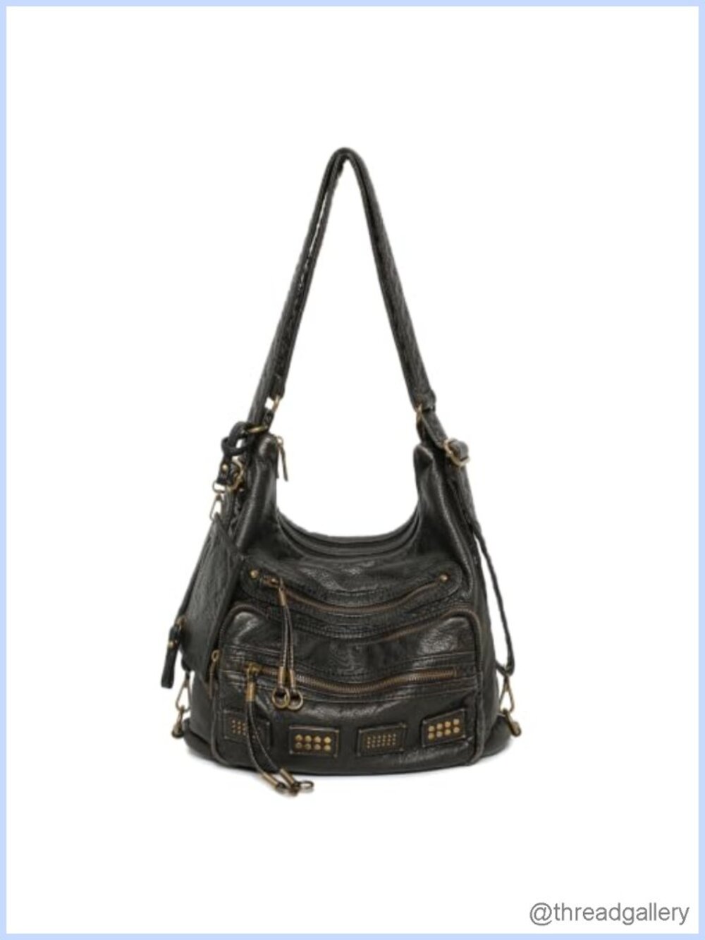 Vegan Leather Y2K Hobo Bag Convertible Crossbody Shoulder Purse